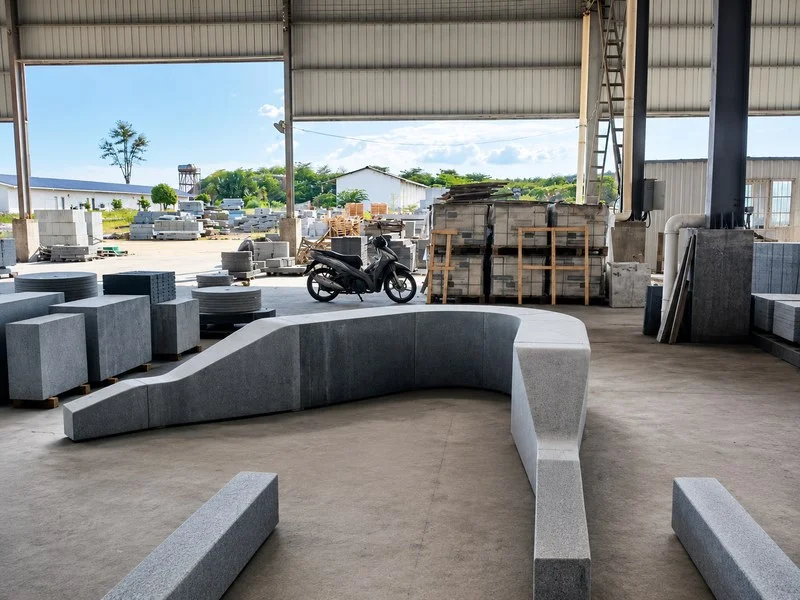 Shaped Granite Bench