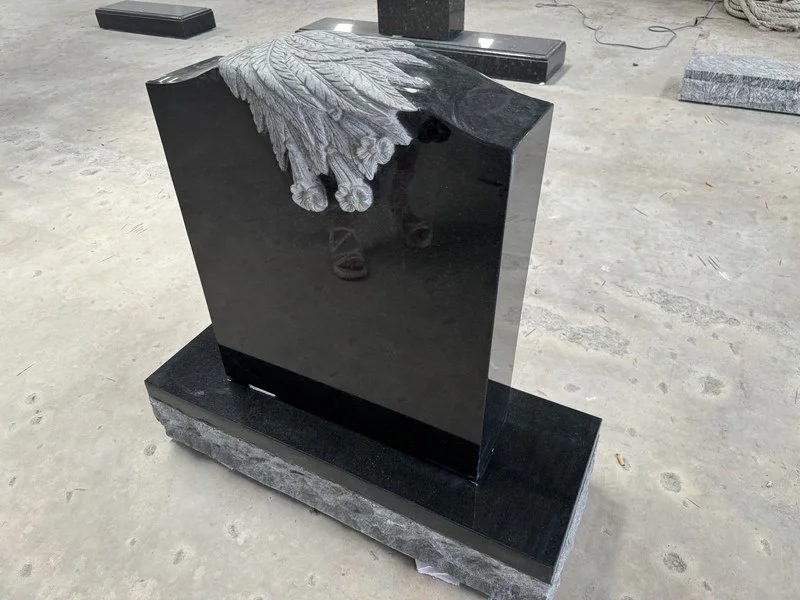 Black Granite Fern Monument