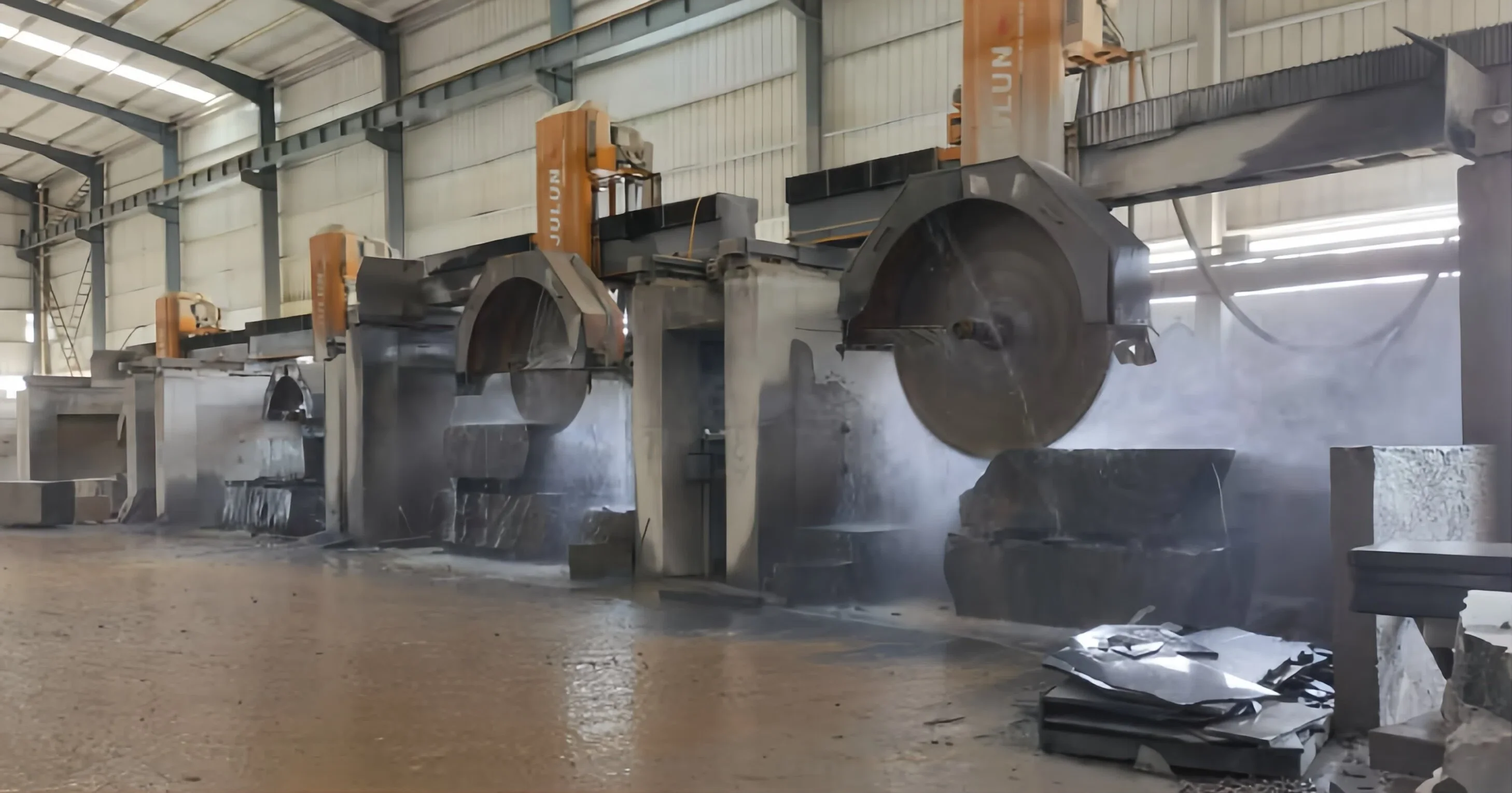 YESTONE Cambodia granite factory — Gang Saw Workshop
